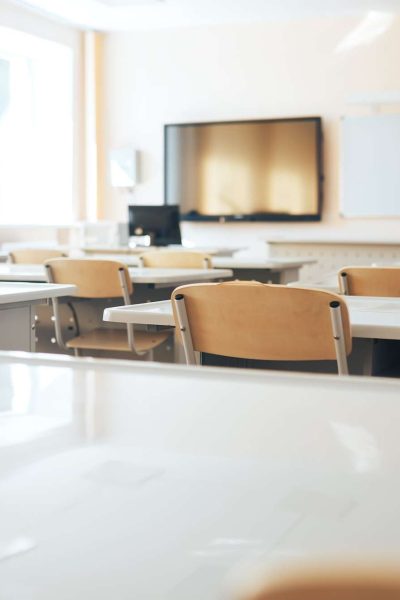 Empty school class during school holidays, back to school, children education