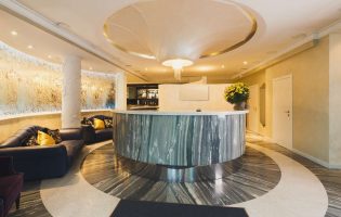Interior of modern hotel reception